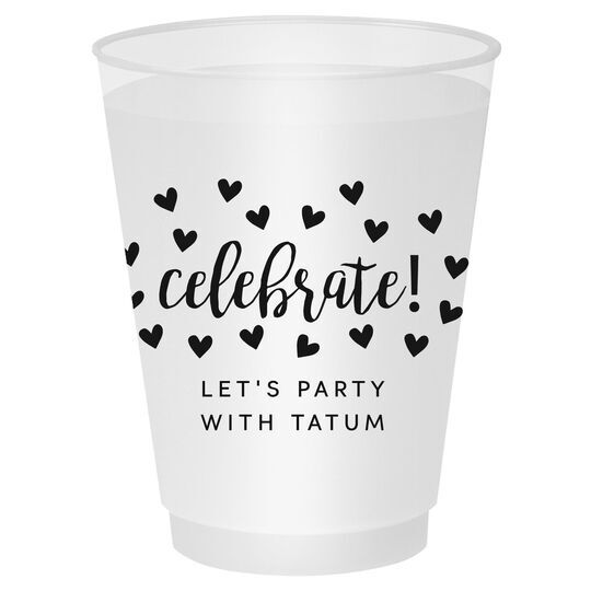 Confetti Hearts Celebrate Shatterproof Cups
